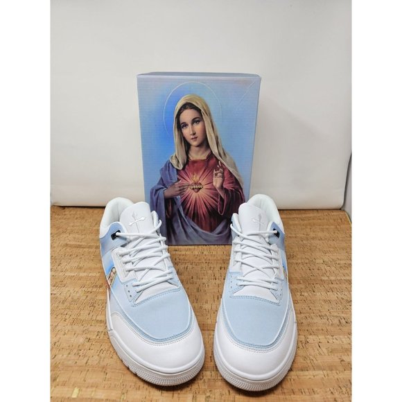 Kito Wares Shoes Mother Mary Tribus Men’s 11 Jordan 3 Blue‎ White Rare Casual - Picture 7 of 14